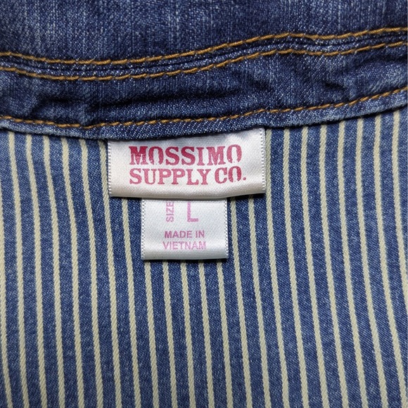 Mossimo Denim Shirt Dress | Button Front | Short Sleeve | Size L - Picture 2 of 6
